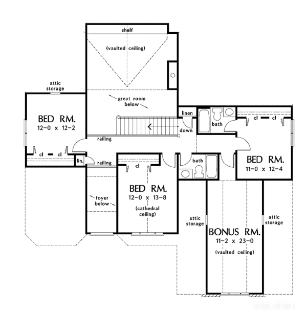 Dream House Plan - Country Floor Plan - Upper Floor Plan #929-888