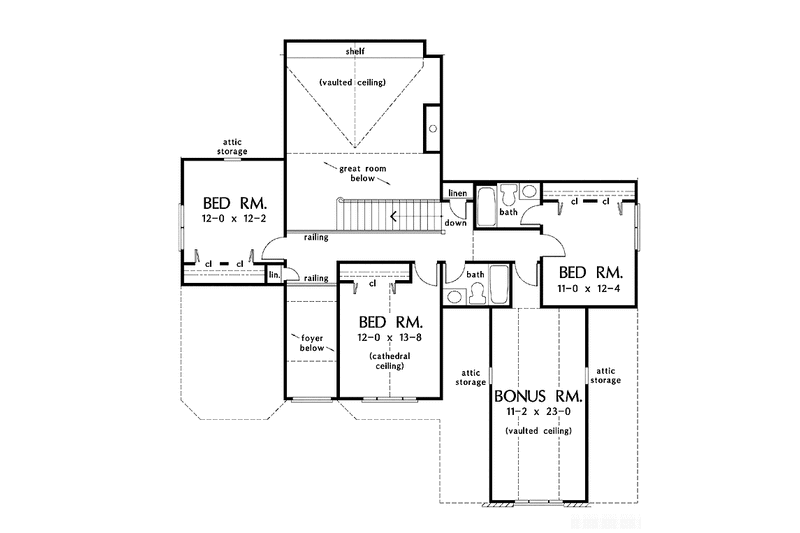 Home Plan - Floor Plan - Upper Floor for Country House Plan #929-888 - 5 bed, 4 bath