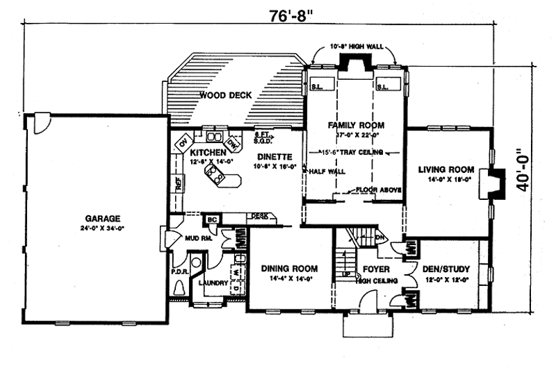 Home Plan - Floor Plan - Main Floor for Colonial House Plan #1001-12 - 4 bed, 2.5 bath
