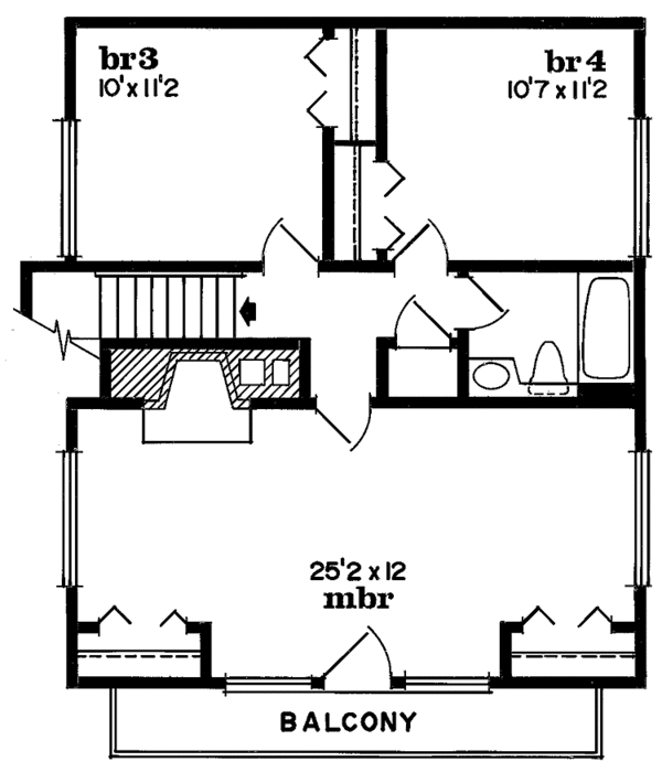 House Blueprint - Contemporary Floor Plan - Upper Floor Plan #47-659