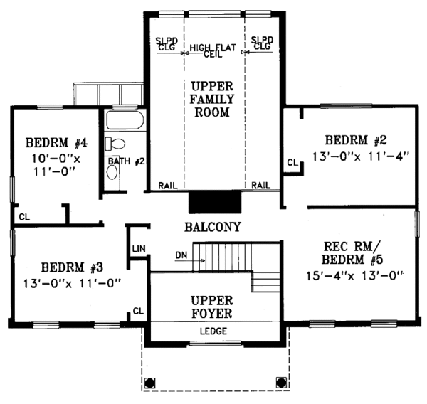 Home Plan - Traditional Floor Plan - Upper Floor Plan #314-266