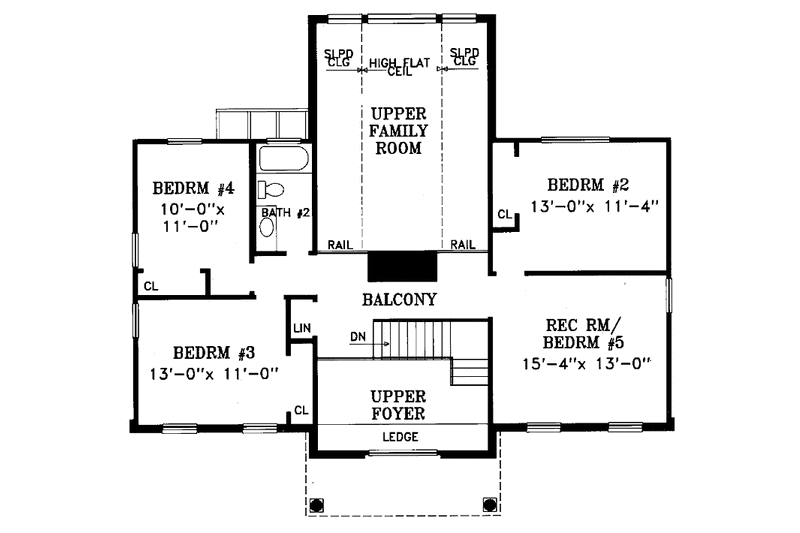 Dream House Plan - Floor Plan - Upper Floor for Traditional House Plan #314-266 - 4 bed, 2.5 bath