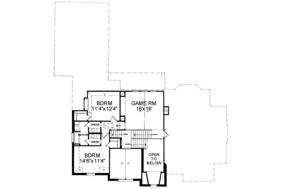 Floor Plan - Upper Floor for European House Plan #141-130 - 4 bed, 3.5 bath