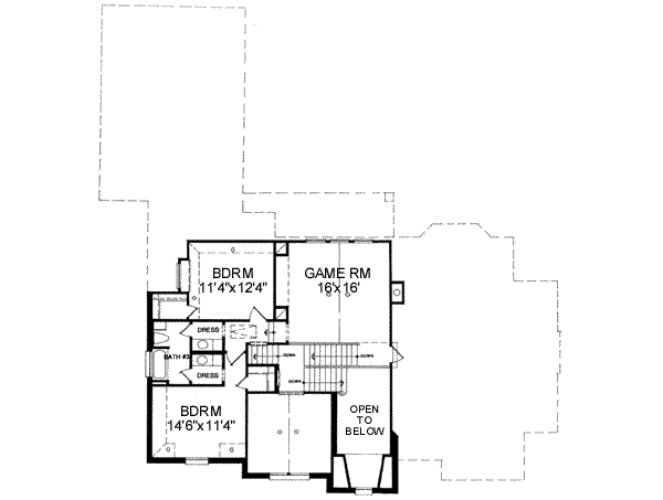 European Floor Plan - Upper Floor Plan #141-130