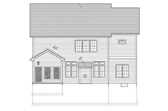 Exterior - Rear Elevation for Country House Plan #1010-121 - 3 bed, 2.5 bath