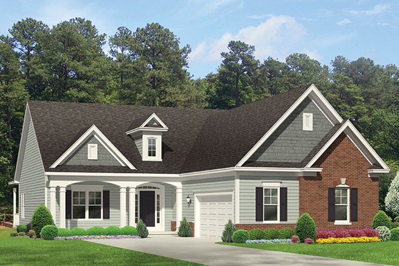 House Plan Design - Exterior - Front Elevation 3 for Ranch House Plan #1010-144 - 3 bed, 2 bath