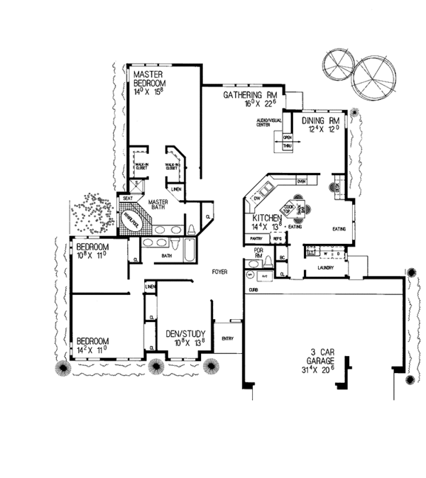 Architectural House Design - Mediterranean Floor Plan - Main Floor Plan #72-927