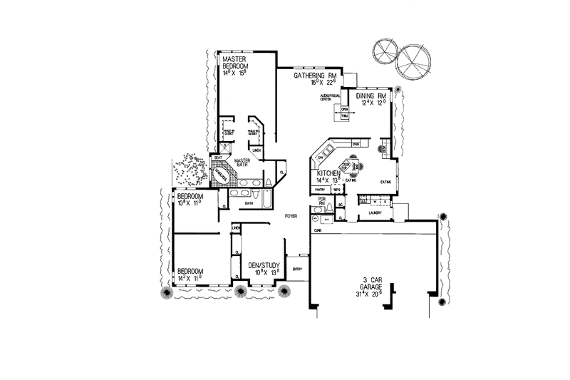 Dream House Plan - Floor Plan - Main Floor for Mediterranean House Plan #72-927 - 3 bed, 2.5 bath
