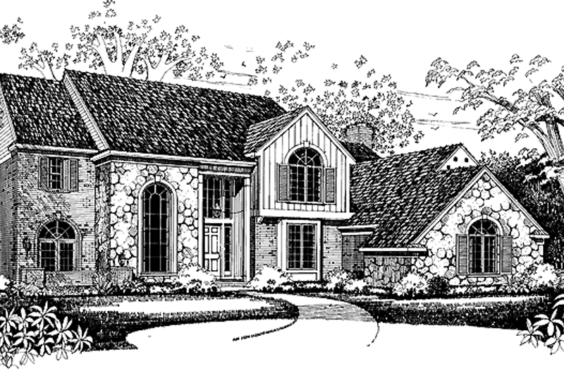 Architectural House Design - Country Exterior - Front Elevation Plan #72-990