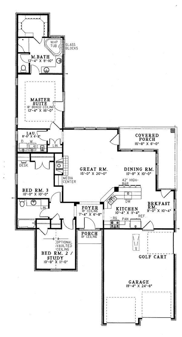 Dream House Plan - Ranch Floor Plan - Main Floor Plan #17-2647