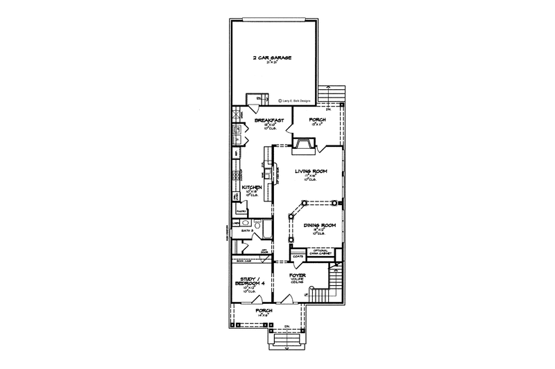 Architectural House Design - Floor Plan - Main Floor for Classical House Plan #952-264 - 4 bed, 3 bath