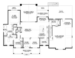 Floor Plan - Main Floor for Farmhouse House Plan #1064-122 - 3 bed, 2.5 bath