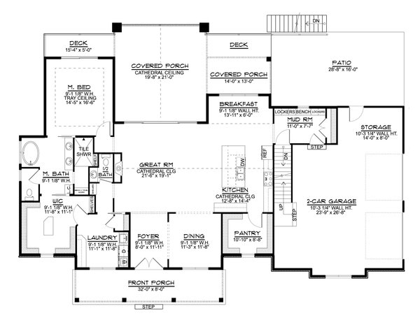 House Design - Farmhouse Floor Plan - Main Floor Plan #1064-122