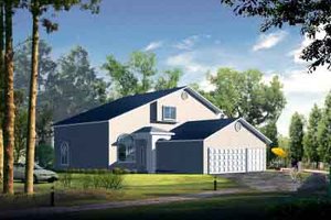 Architectural House Design - Adobe / Southwestern Exterior - Front Elevation Plan #1-1087
