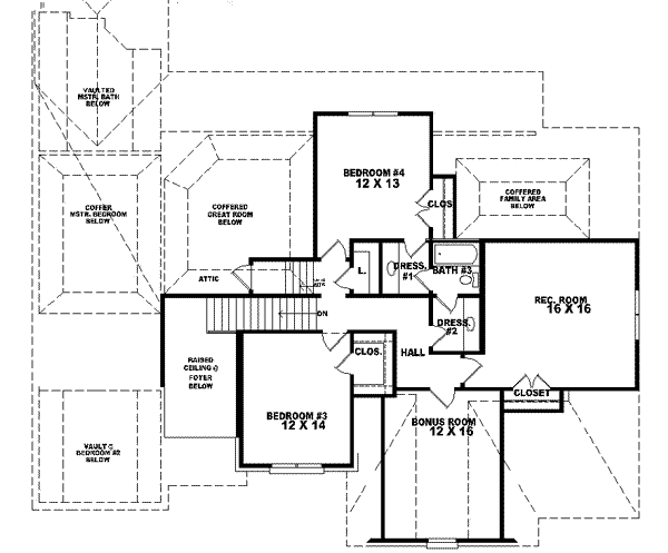 European Floor Plan - Upper Floor Plan #81-584