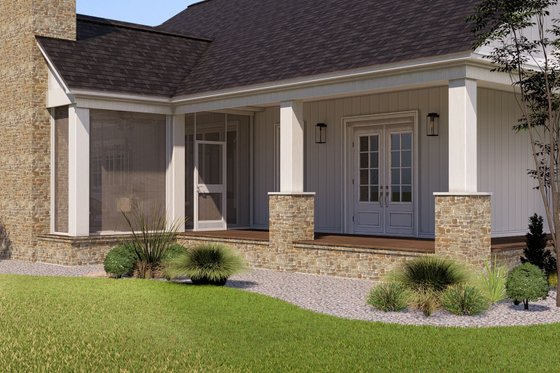 Exterior - Rear Elevation 1 for Farmhouse House Plan #923-412 - 3 bed, 3.5 bath