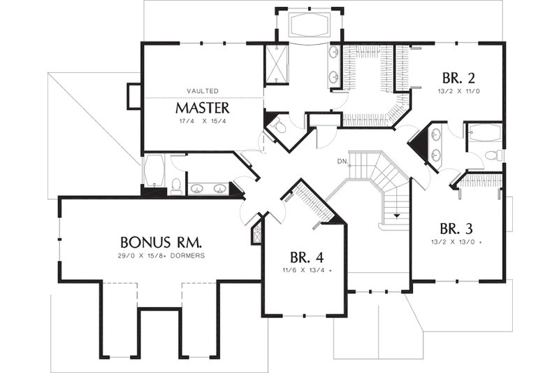 Home Plan - Floor Plan - Upper Floor for Craftsman House Plan #48-119 - 4 bed, 4 bath