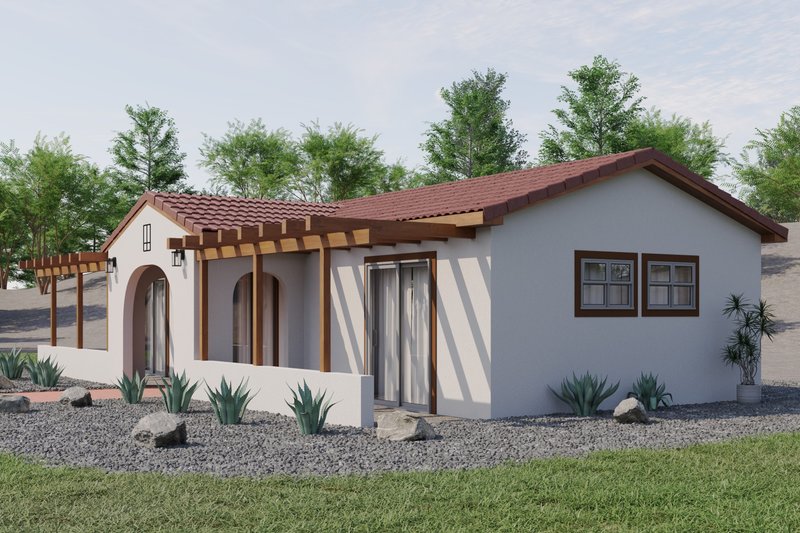Dream House Plan - Exterior - Other Elevation 1 for Mediterranean House Plan #1106-27 - 2 bed, 1 bath