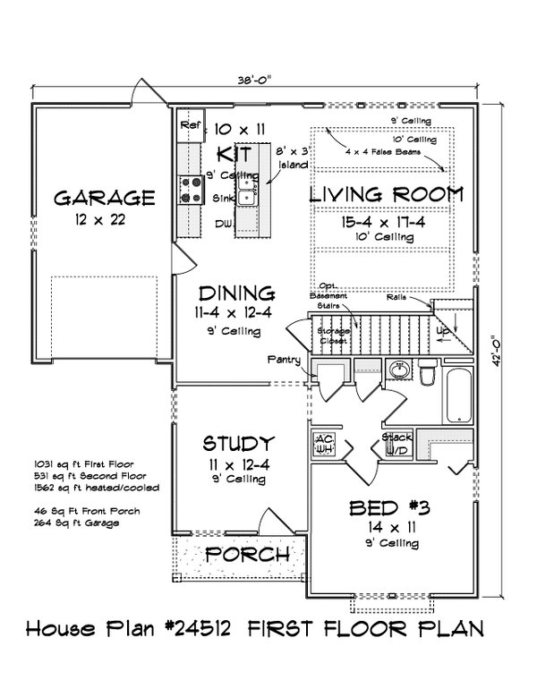 Dream House Plan - Cottage Floor Plan - Main Floor Plan #513-2305