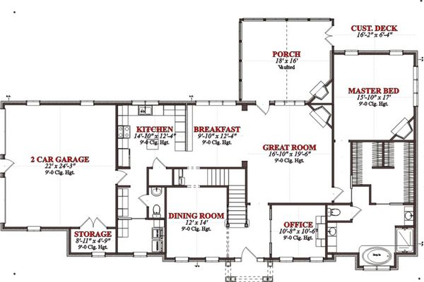 Colonial Floor Plan - Main Floor Plan #63-290