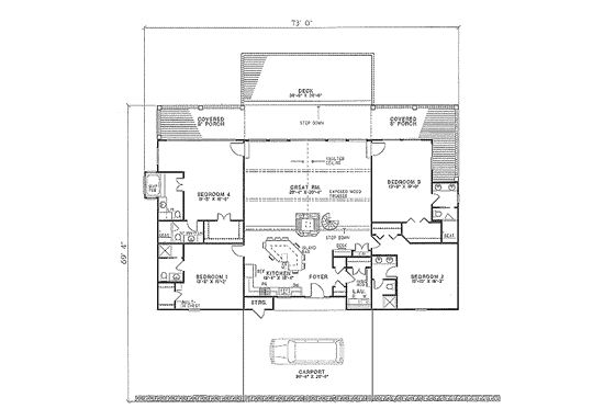 Floor Plan - Main Floor House Plan #17-245 - 4 bed, 5 bath