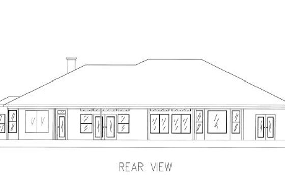 Exterior - Rear Elevation for Mediterranean House Plan #437-34 - 4 bed, 3.5 bath