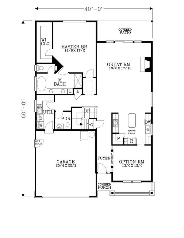 Craftsman Floor Plan - Main Floor Plan #53-540