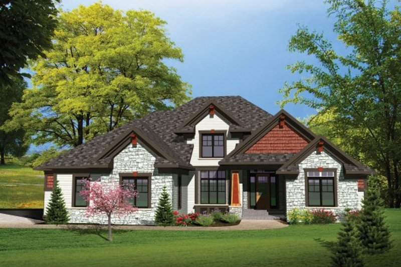 Architectural House Design - Traditional Exterior - Front Elevation Plan #70-1107