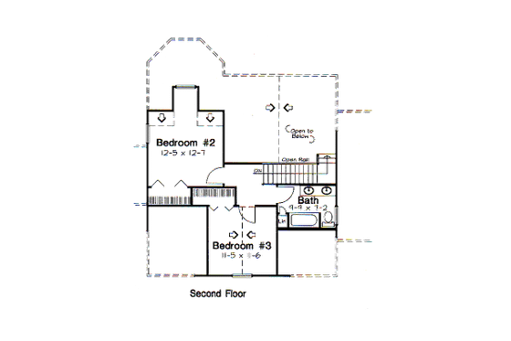 Floor Plan - Upper Floor for Country House Plan #312-827 - 3 bed, 2.5 bath