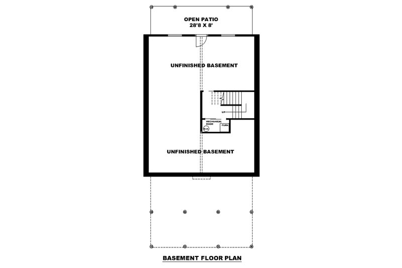 House Design - Floor Plan - Lower Floor for Cabin House Plan #117-981 - 2 bed, 2 bath
