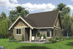 Exterior - Rear Elevation for Bungalow House Plan #48-646 - 3 bed, 2.5 bath