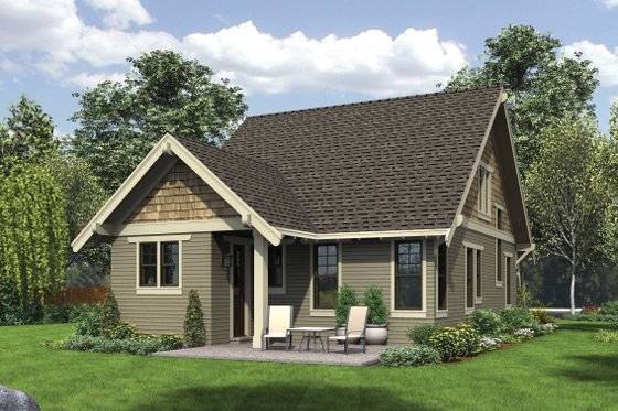 Exterior - Rear Elevation for Bungalow House Plan #48-646 - 3 bed, 2.5 bath