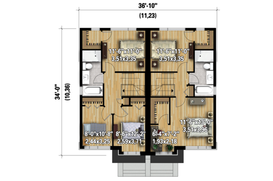 Floor Plan - Upper Floor 1 House Plan #25-4517 - 5 bed, 2 bath