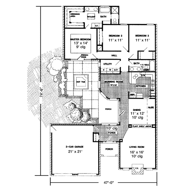 House Plan Design - European Floor Plan - Main Floor Plan #410-306