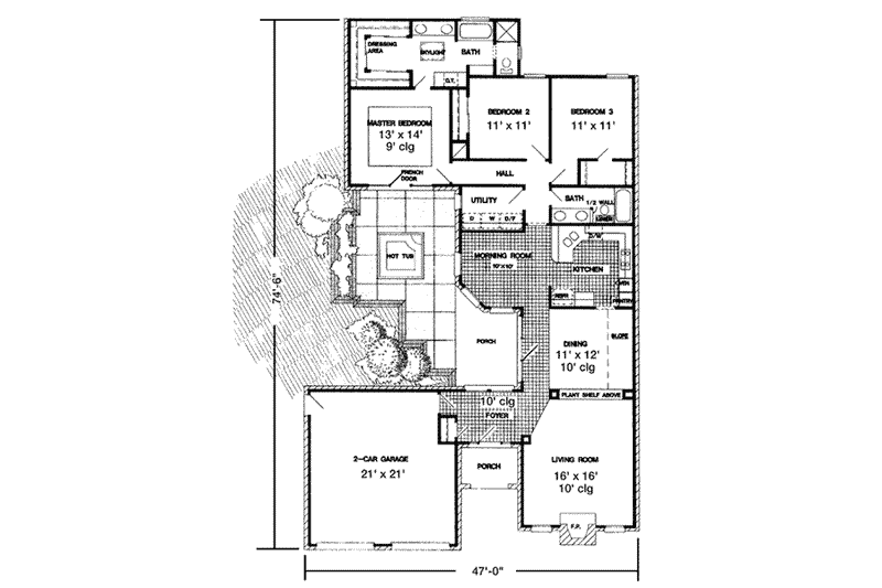 Dream House Plan - Floor Plan - Main Floor for European House Plan #410-306 - 3 bed, 2 bath