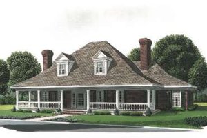 Southern Exterior - Front Elevation Plan #410-158