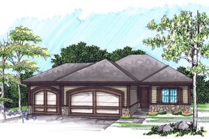 Ranch Exterior - Front Elevation Plan #70-1020