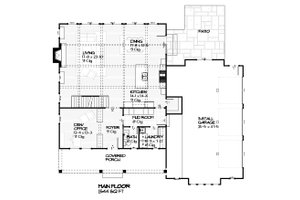 Craftsman house plan, bungalow floor plan