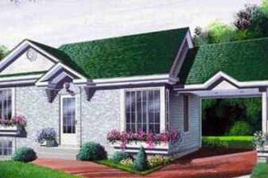 European Exterior - Front Elevation Plan #25-3009