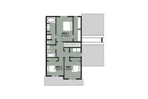 Floor Plan - Upper Floor for Craftsman House Plan #497-2 - 3 bed, 2.5 bath
