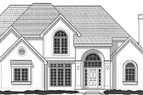 Exterior - Front Elevation for European House Plan #67-410 - 3 bed, 2.5 bath