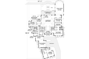 Floor Plan - Main Floor for Mediterranean House Plan #420-250 - 7 bed, 8 bath