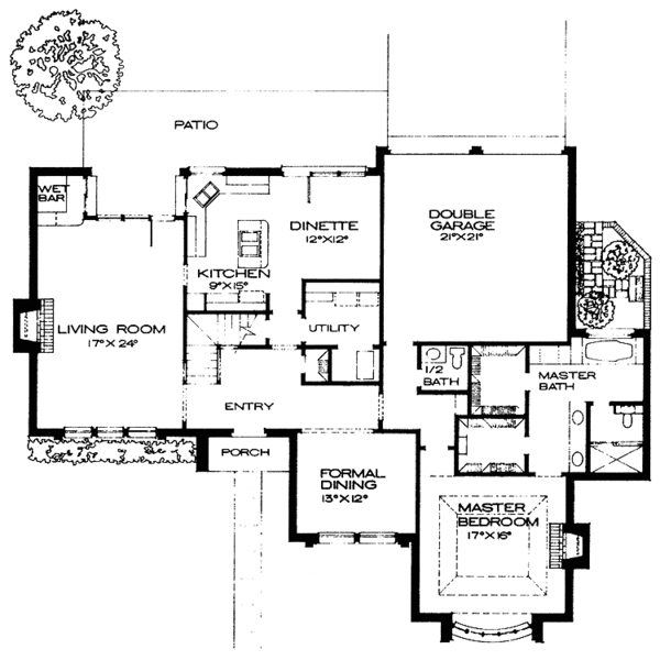 House Plan Design - Mediterranean Floor Plan - Main Floor Plan #310-1063