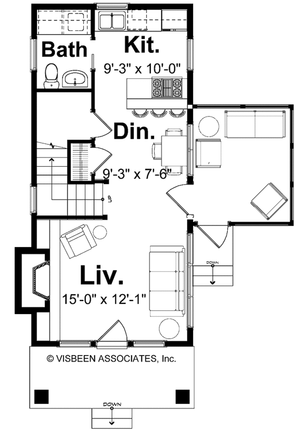 Craftsman Floor Plan - Main Floor Plan #928-92