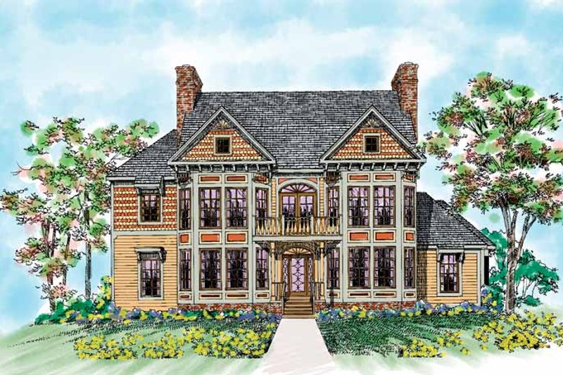 Architectural House Design - Victorian Exterior - Front Elevation Plan #72-891