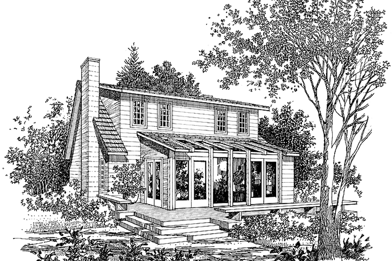 Home Plan - Exterior - Rear Elevation for Country House Plan #929-68 - 3 bed, 2.5 bath