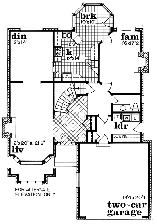 Home Plan - Traditional Floor Plan - Main Floor Plan #47-973