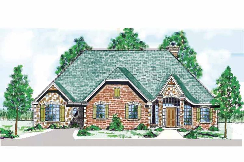 Home Plan - Exterior - Front Elevation 3 for Country House Plan #52-278 - 3 bed, 3 bath
