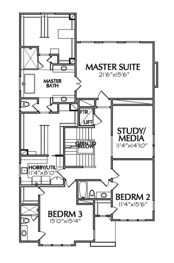 Dream House Plan - Mediterranean Floor Plan - Upper Floor Plan #1021-13