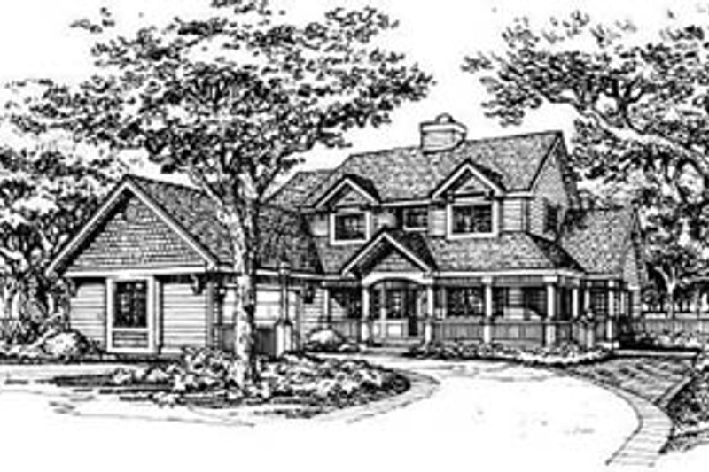Architectural House Design - Country Exterior - Front Elevation Plan #50-139
